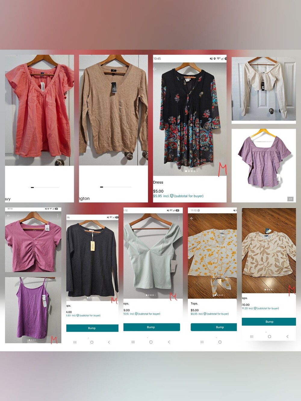 NWT (Lot of 11) M Tops Bundle Huge Lot All New With Tag